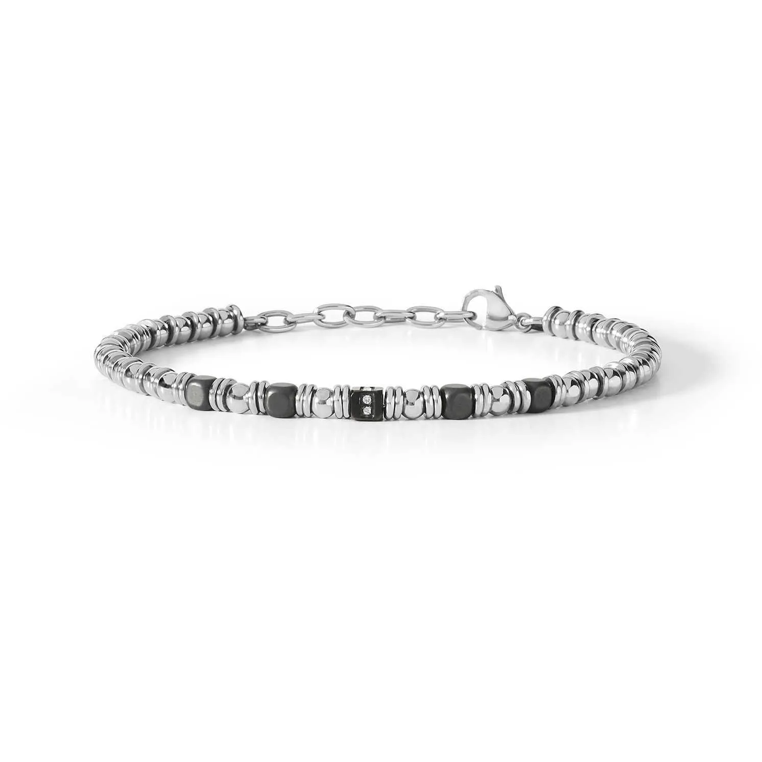 Comete Men's bracelet District steel pvd and white zirconi ubr 884