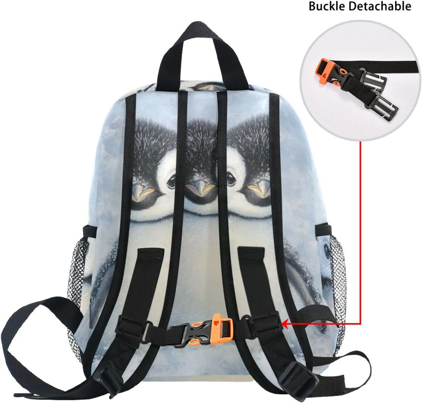 Custom Kid's Name Backpack,Emperor Penguin Baby Toddler Backpack for Daycare Travel, Personalized Name Preschool Bookbags for Boys Girls