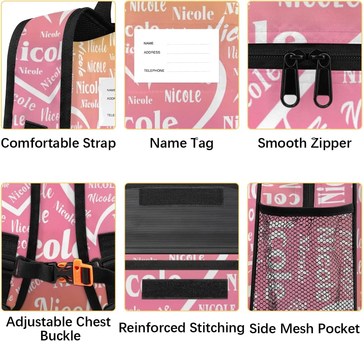 Custom Mini-Backpack for Girls-Kids-Toddler with Name, Personalized Cute Mini Schoolbags, Children Kindergarten Preschool Bookbag, for Travel Daypack Nursery Daycare