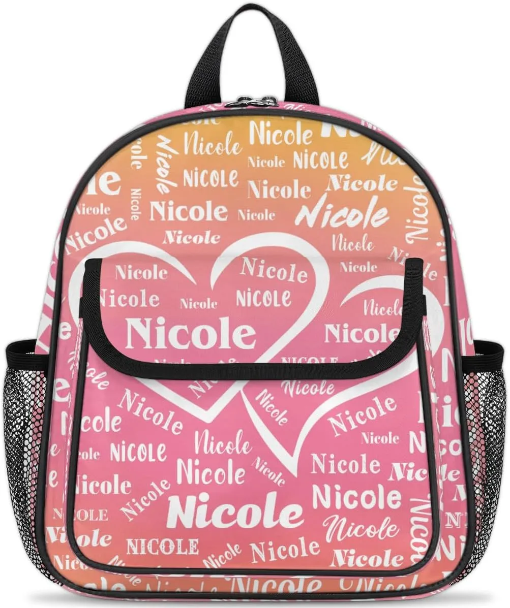 Custom Mini-Backpack for Girls-Kids-Toddler with Name, Personalized Cute Mini Schoolbags, Children Kindergarten Preschool Bookbag, for Travel Daypack Nursery Daycare