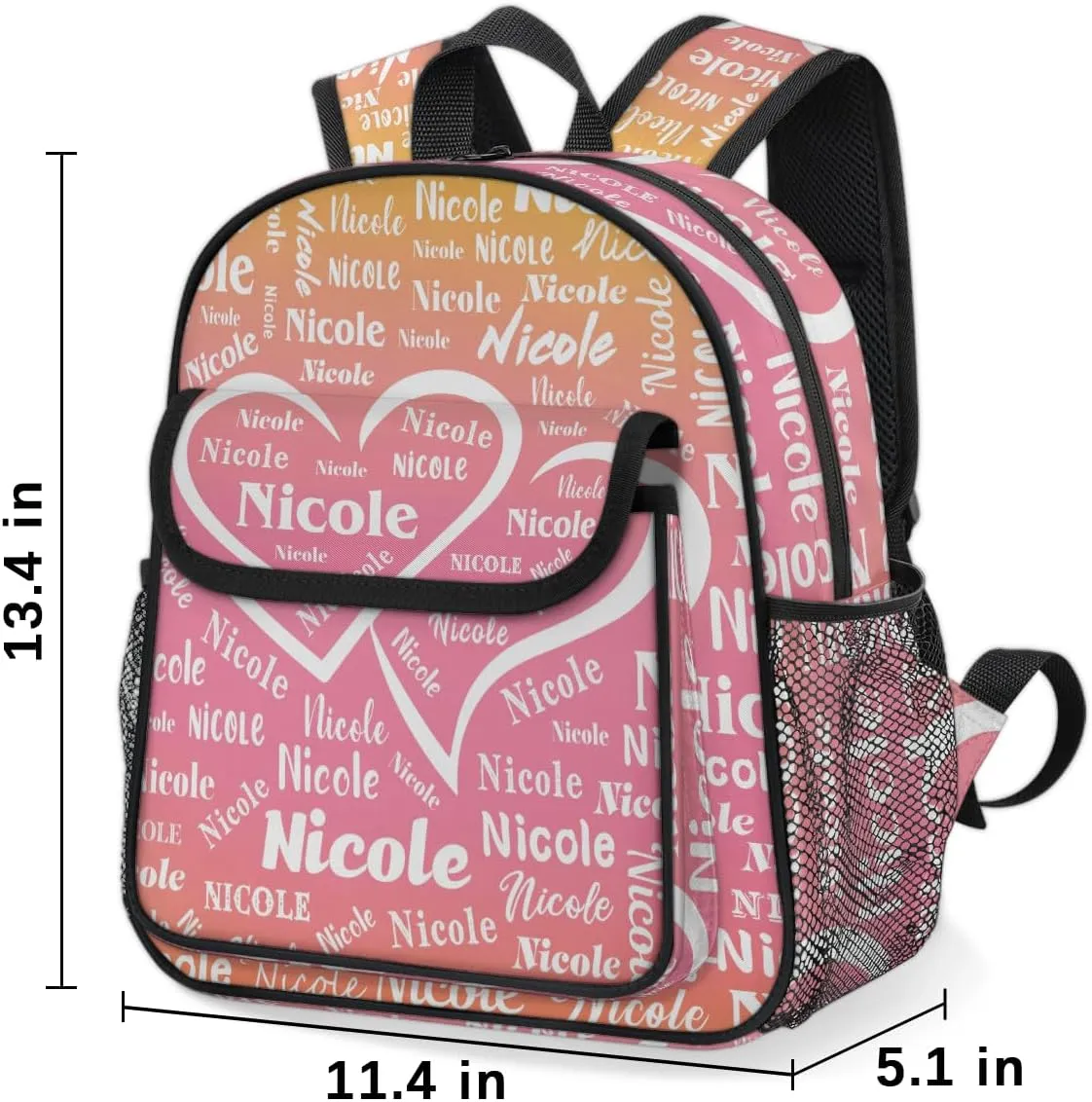 Custom Mini-Backpack for Girls-Kids-Toddler with Name, Personalized Cute Mini Schoolbags, Children Kindergarten Preschool Bookbag, for Travel Daypack Nursery Daycare
