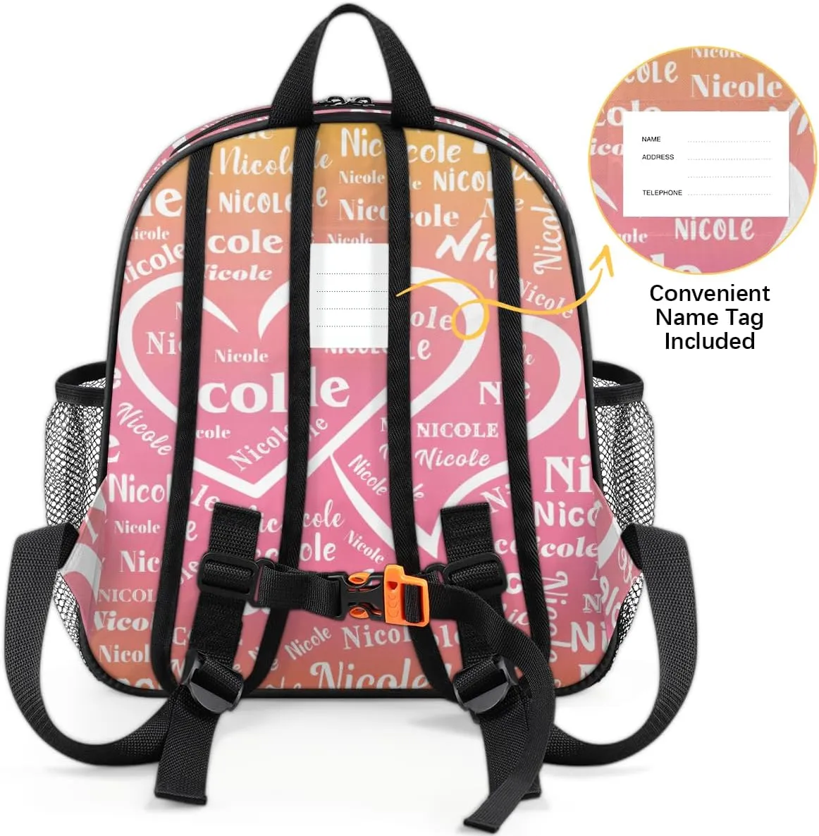 Custom Mini-Backpack for Girls-Kids-Toddler with Name, Personalized Cute Mini Schoolbags, Children Kindergarten Preschool Bookbag, for Travel Daypack Nursery Daycare