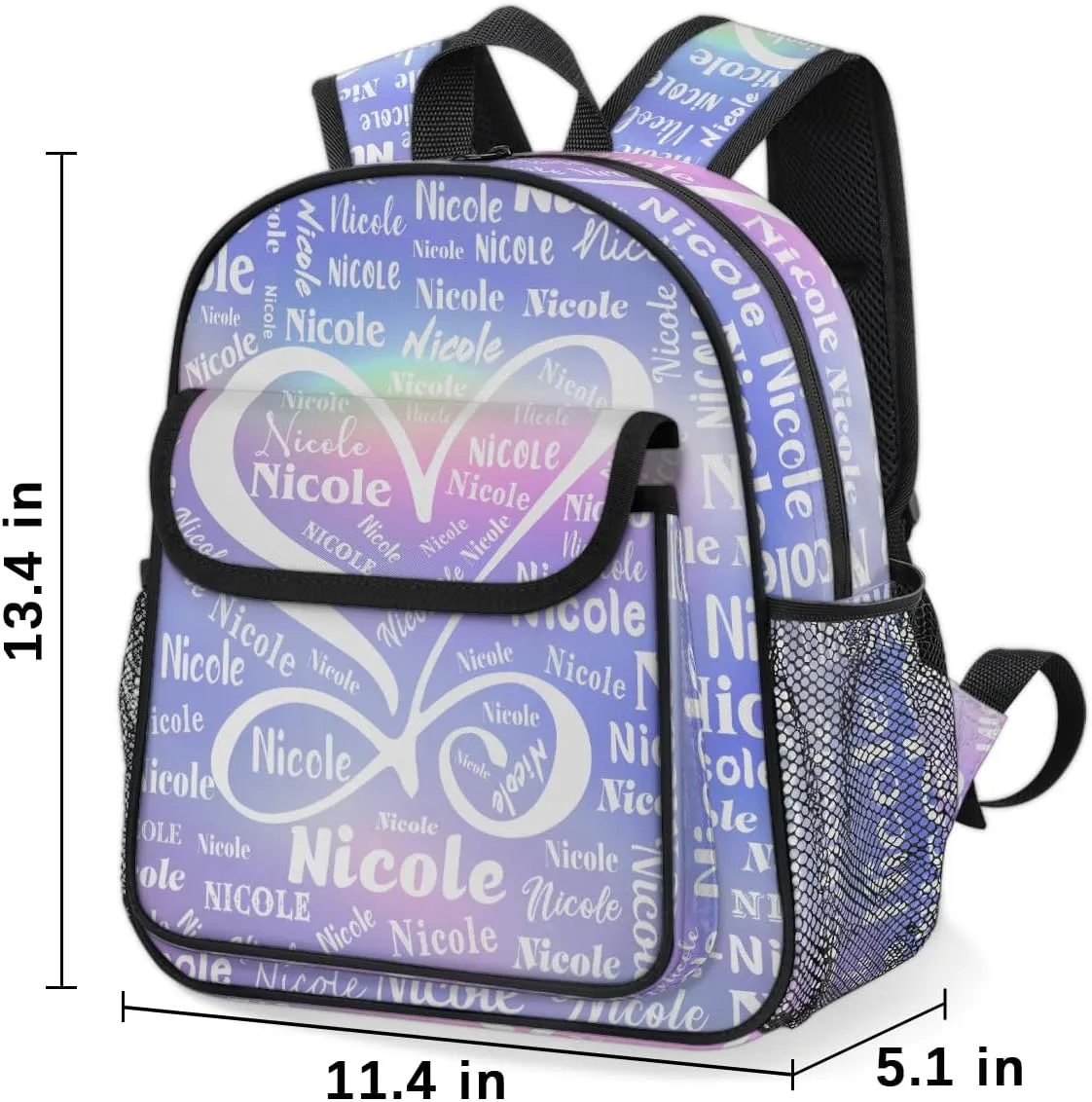 Custom Mini-Backpack for Girls-Kids-Toddler with Name, Personalized Cute Purple Mini Schoolbags, Children Kindergarten Preschool Bookbag, for Travel Daypack Nursery Daycare