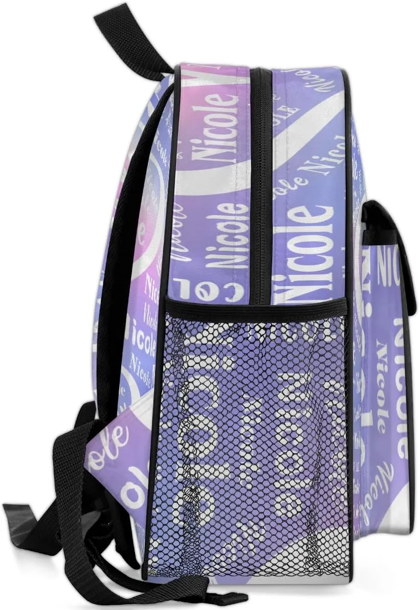 Custom Mini-Backpack for Girls-Kids-Toddler with Name, Personalized Cute Purple Mini Schoolbags, Children Kindergarten Preschool Bookbag, for Travel Daypack Nursery Daycare