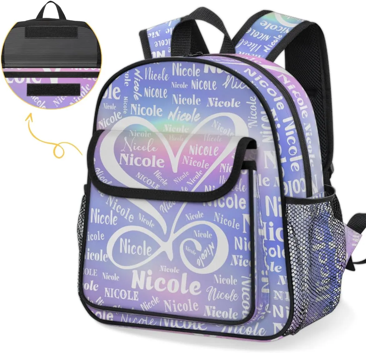 Custom Mini-Backpack for Girls-Kids-Toddler with Name, Personalized Cute Purple Mini Schoolbags, Children Kindergarten Preschool Bookbag, for Travel Daypack Nursery Daycare