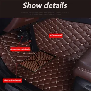 Customized Car Mats are Suitable for Borgward BX7 / 2016-2018 Year Waterproof Lining Full Set of Environmentally Friendly Flooring (Beige,BX7 / 6 seats/2016-2017)