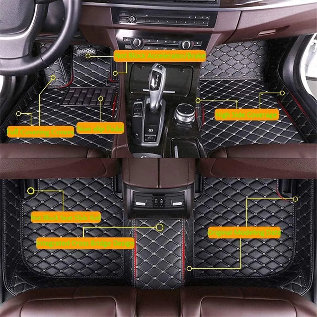 Customized Car Mats are Suitable for Déesse DS 4S / 2016-2018 Year Waterproof Lining Full Set of Environmentally Friendly Flooring (Brown,DS 4S / 2016-2017 Year)