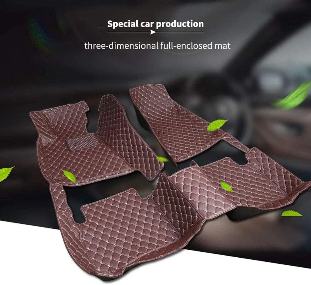Customized Car Mats are Suitable for Déesse DS 4S / 2016-2018 Year Waterproof Lining Full Set of Environmentally Friendly Flooring (Brown,DS 4S / 2016-2017 Year)