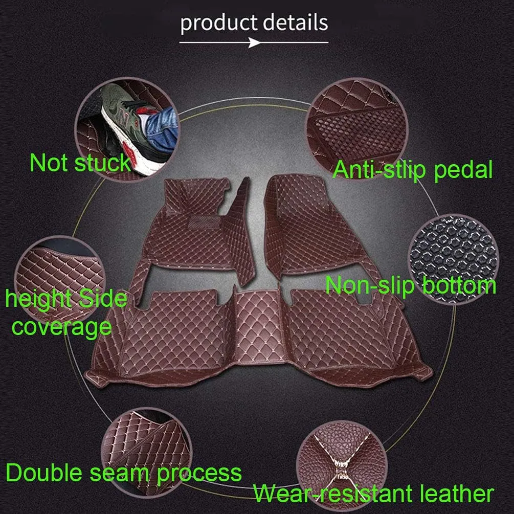 Customized Car Mats are Suitable for Déesse DS 4S / 2016-2018 Year Waterproof Lining Full Set of Environmentally Friendly Flooring (Brown,DS 4S / 2016-2017 Year)