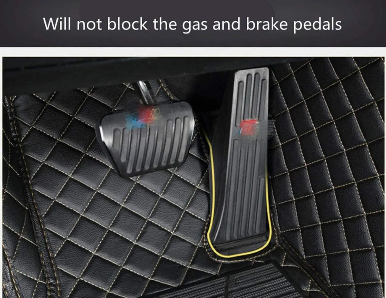 Customized Car Mats are Suitable for Déesse DS 6 / 2014-2018 Year Waterproof Lining Full Set of Environmentally Friendly Flooring (Black Beige,DS 6 / 2017-2018 Year)