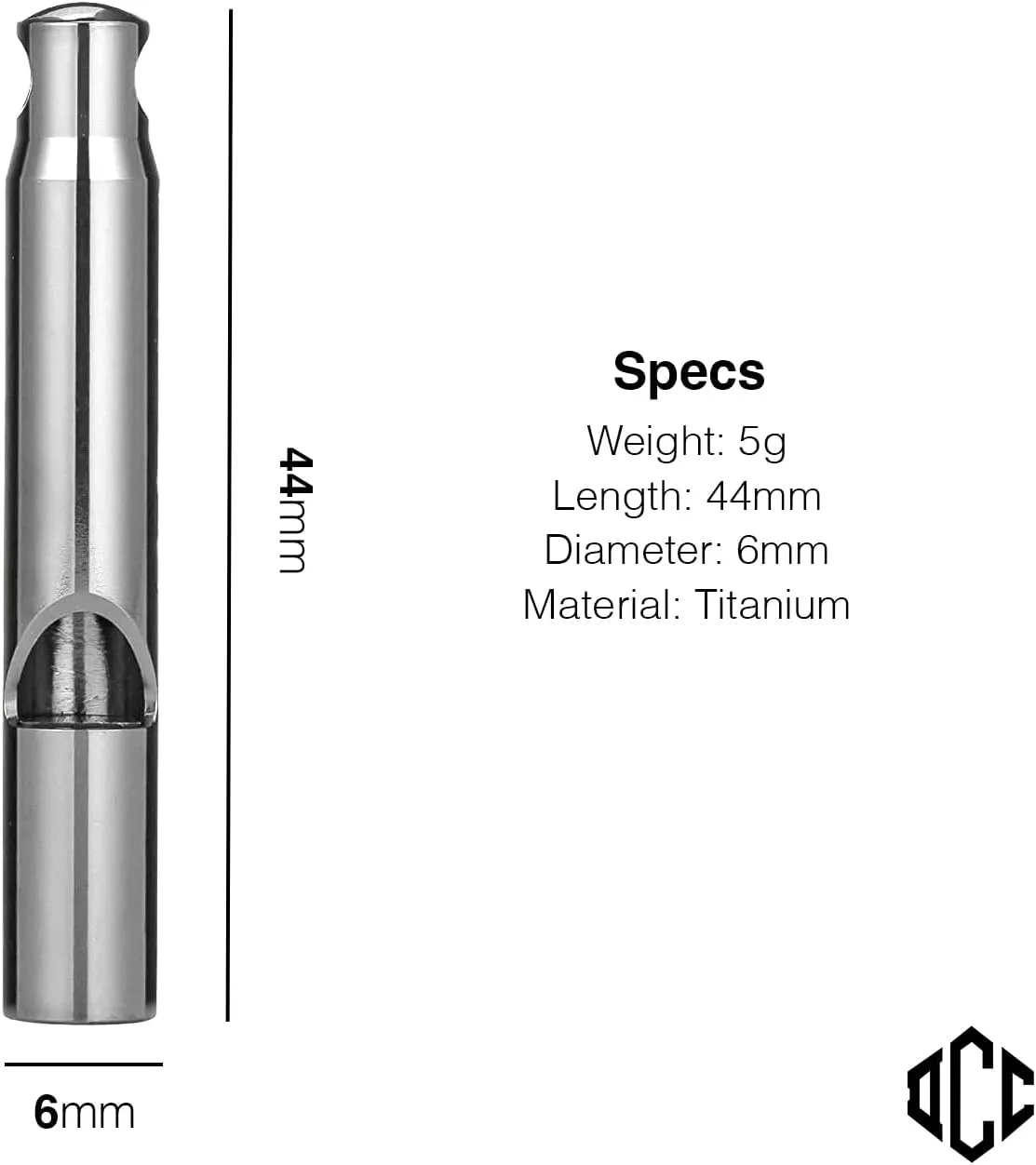 DAILYCARRYCO. TiWhistle - Titanium Emergency Whistle (Polished)