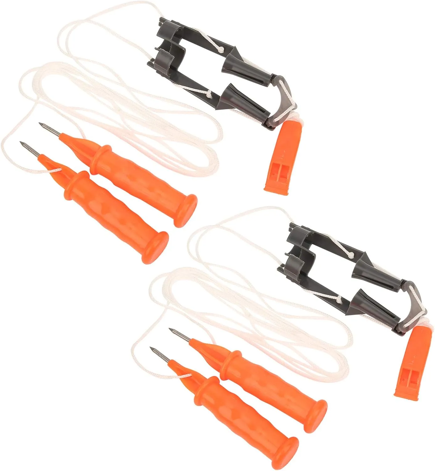 Demeras 2Pcs Ice Fishing Safety Picks, Sturdy and Dual Handheld Hammer with Safety Belt Whistle Ice Picks Pratical,Outdoor Life Saving Tools