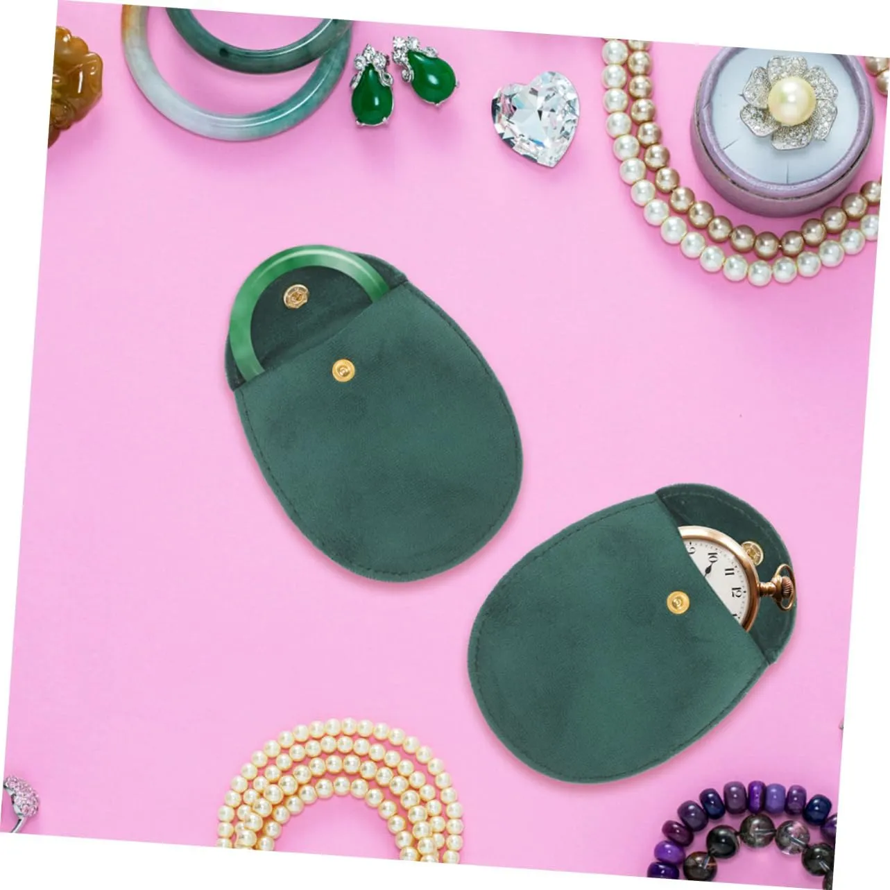 Didiseaon 4sets Soft Cloth Watch Pouch Travel Watch Box Jewelry Pouch Earring Bag Compact Jewelry Storage 10pcs*4