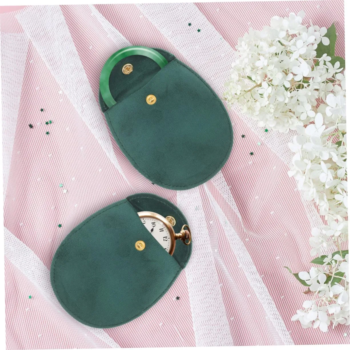 Didiseaon 4sets Soft Cloth Watch Pouch Travel Watch Box Jewelry Pouch Earring Bag Compact Jewelry Storage 10pcs*4