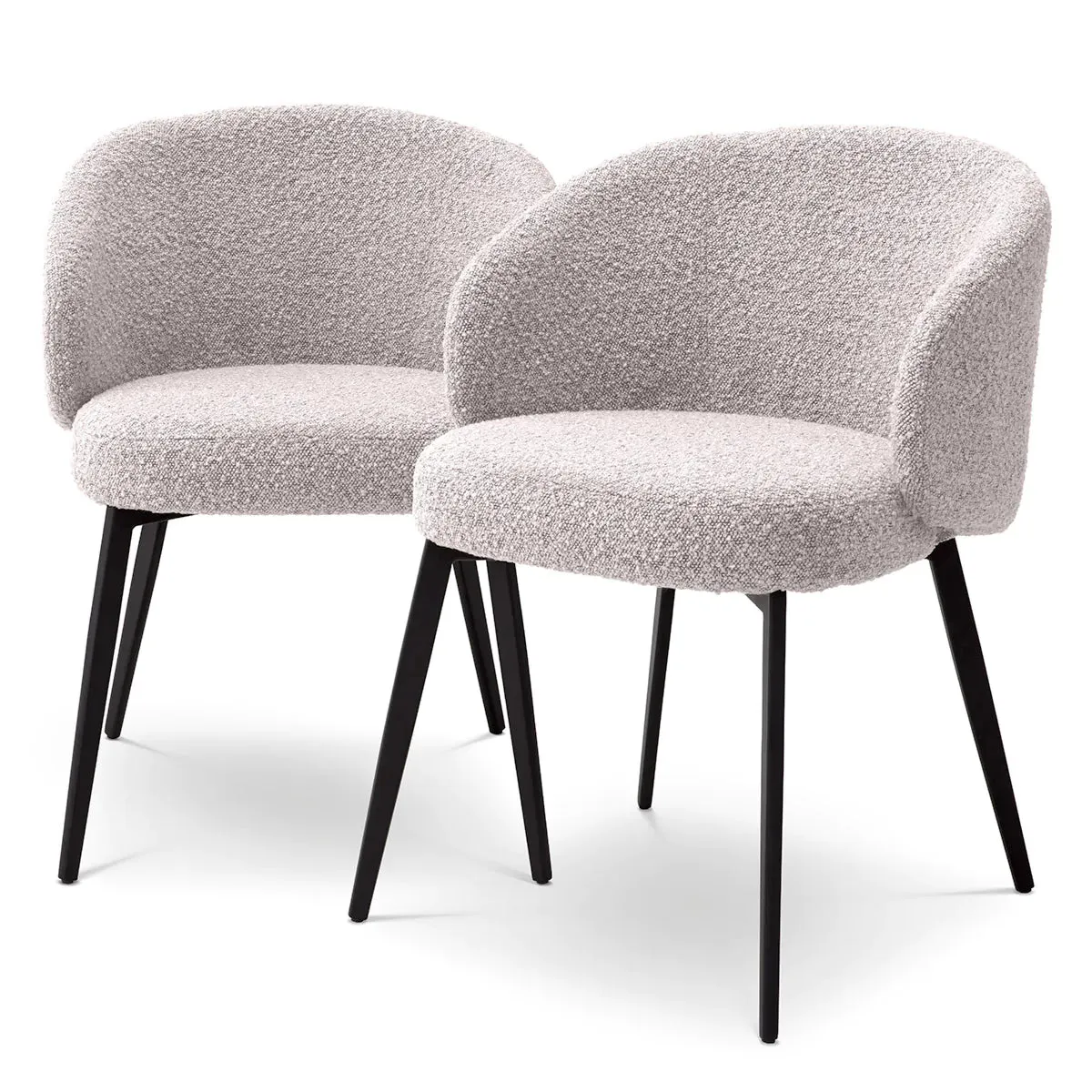 Dining Chair Lloyd With Arm Set Of 2 - Bouclé Grey