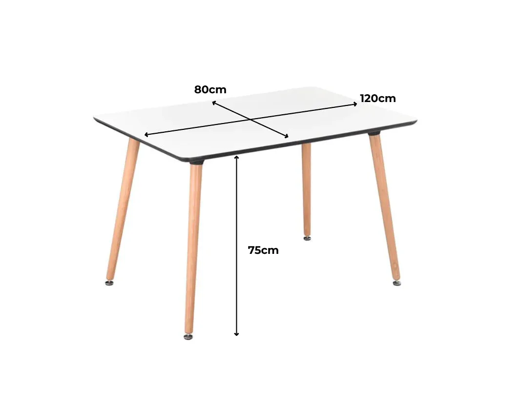 Dining Set Eames Black - 4 Chairs / Rectangle Table