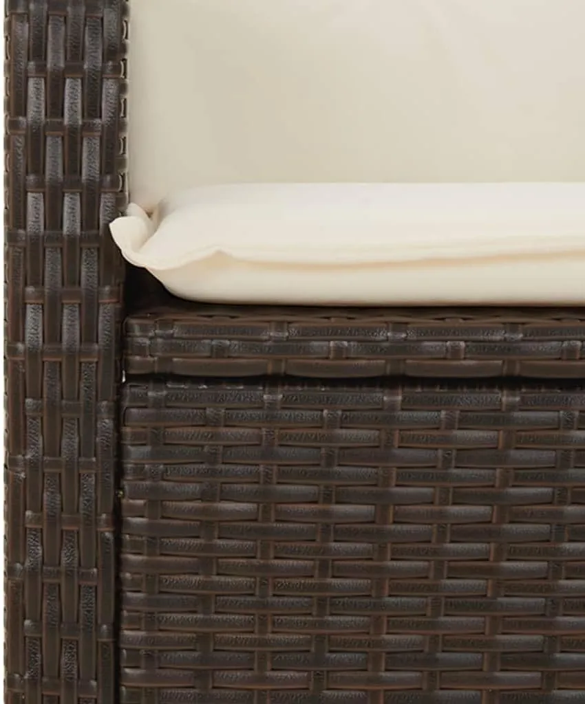 Dinning Chairs Beach Chair Camping Chairs Dining Room Chairs - Reclining Patio Chair with Cushions Brown Poly Rattan for Campsites Outside Beaches Terrace