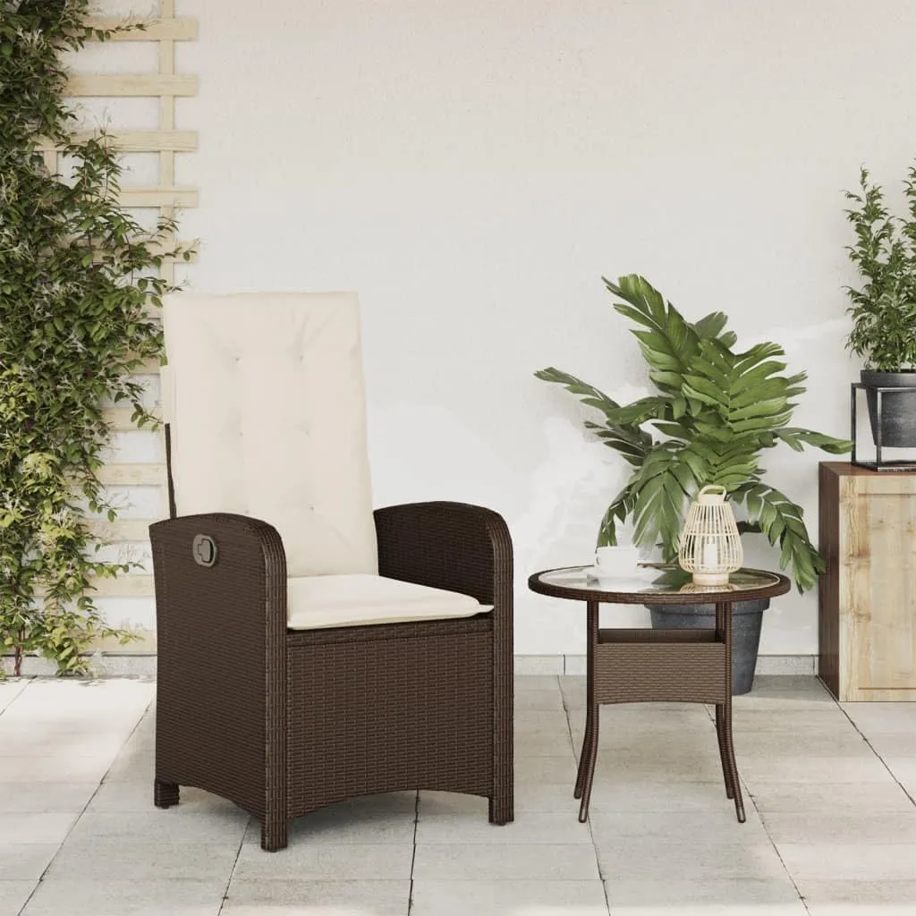 Dinning Chairs Beach Chair Camping Chairs Dining Room Chairs - Reclining Patio Chair with Cushions Brown Poly Rattan for Campsites Outside Beaches Terrace