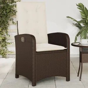 Dinning Chairs Beach Chair Camping Chairs Dining Room Chairs - Reclining Patio Chair with Cushions Brown Poly Rattan for Campsites Outside Beaches Terrace
