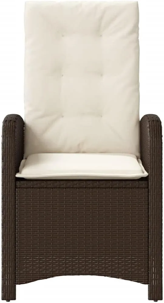 Dinning Chairs Beach Chair Camping Chairs Dining Room Chairs - Reclining Patio Chair with Cushions Brown Poly Rattan for Campsites Outside Beaches Terrace