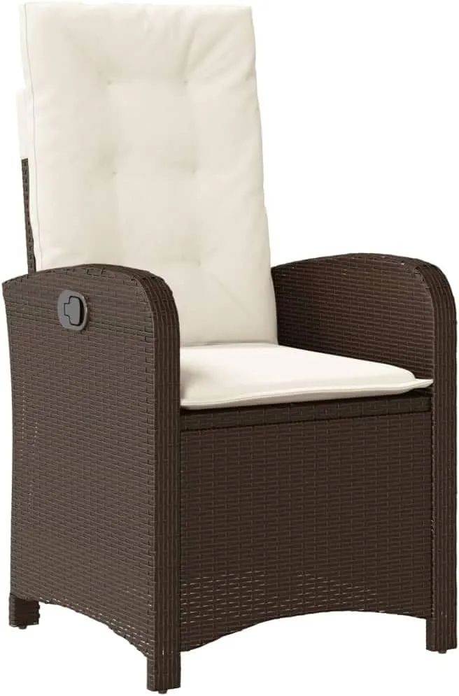 Dinning Chairs Beach Chair Camping Chairs Dining Room Chairs - Reclining Patio Chair with Cushions Brown Poly Rattan for Campsites Outside Beaches Terrace