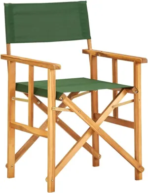 Director's Chair,Outdoor Furniture,Camping Chair,Foldable for Easy Storage and Transport,Used for Campsite, Beach, Sports Pitch,Fishing,Lawn, Deck, Solid Acacia Wood Green