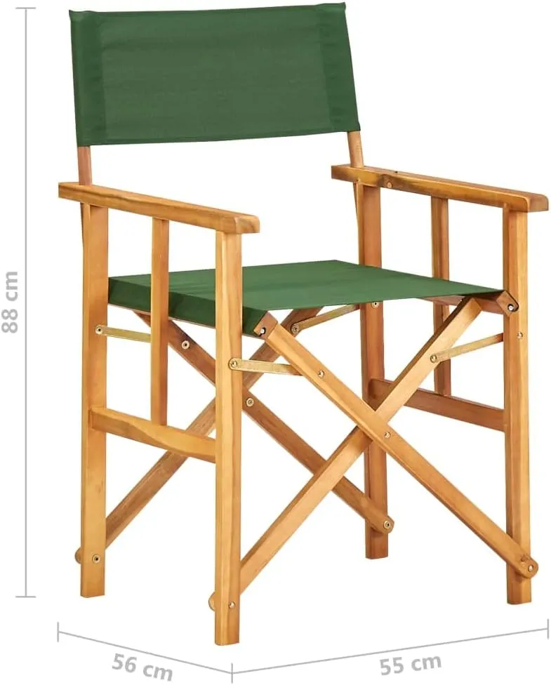 Director's Chair,Outdoor Furniture,Camping Chair,Foldable for Easy Storage and Transport,Used for Campsite, Beach, Sports Pitch,Fishing,Lawn, Deck, Solid Acacia Wood Green
