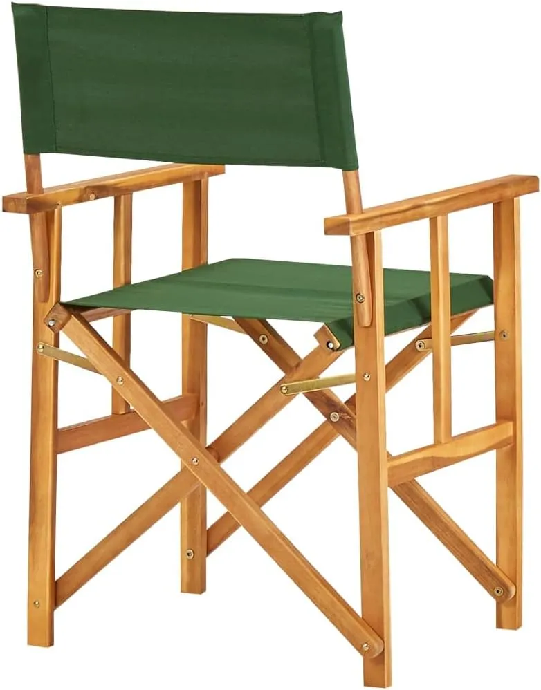 Director's Chair,Outdoor Furniture,Camping Chair,Foldable for Easy Storage and Transport,Used for Campsite, Beach, Sports Pitch,Fishing,Lawn, Deck, Solid Acacia Wood Green