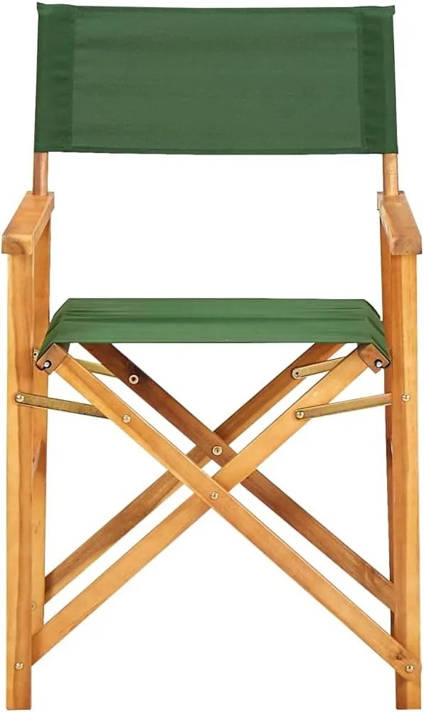 Director's Chair,Outdoor Furniture,Camping Chair,Foldable for Easy Storage and Transport,Used for Campsite, Beach, Sports Pitch,Fishing,Lawn, Deck, Solid Acacia Wood Green