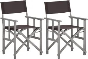 Director's Chairs 2 pcs,Outdoor Furniture,Camping Chair,Foldable for Easy Storage and Transport,Used for Campsite, Beach, Sports Pitch,Fishing,Lawn, Deck, Solid Acacia Wood