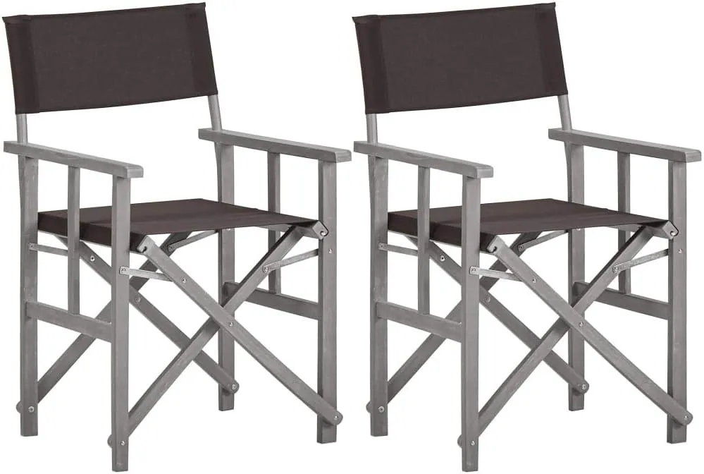 Director's Chairs 2 pcs,Outdoor Furniture,Camping Chair,Foldable for Easy Storage and Transport,Used for Campsite, Beach, Sports Pitch,Fishing,Lawn, Deck, Solid Acacia Wood