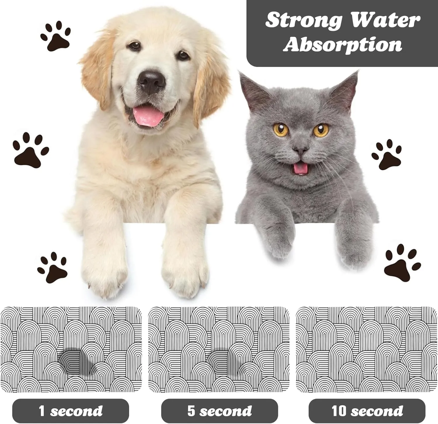 Dog Food Mats for Floors Waterproof, Dog Cat Water Bowl Mats Pet Feeding Absorbent Mat Dog Cat Pet Placemats for Food and Water Bohemia 24 * 32 inch