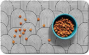 Dog Food Mats for Floors Waterproof, Dog Cat Water Bowl Mats Pet Feeding Absorbent Mat Dog Cat Pet Placemats for Food and Water Bohemia 24 * 32 inch