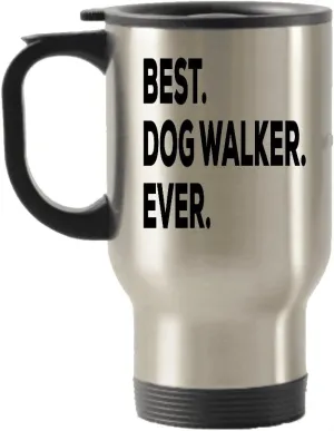 Dog Walker Travel Mug - Dog Walker Gifts - For Gift Basket Set Bag - Dogwalker Travel Insulated Tumblers - Tea Hot Chocolate Cocoa Wine - Thank You Appreciation
