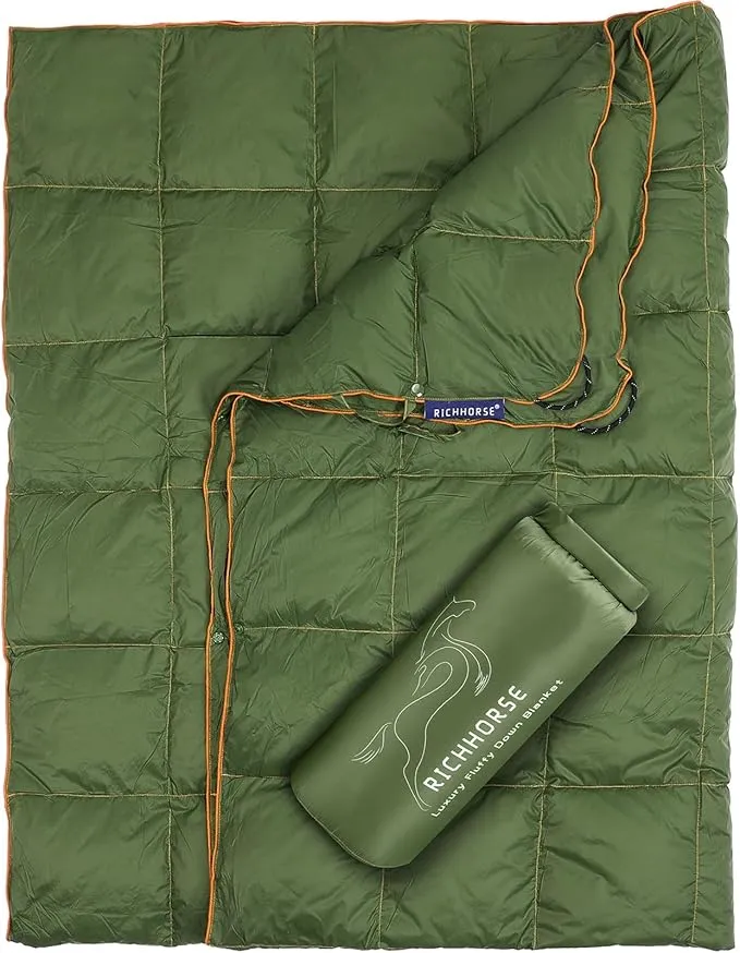 Down Blanket Camping Quilt - Lightweight, Packable, Puffy, Wearable, Water Resistant, Backpacking Quilt for Outdoor Camping, Travel and Hiking