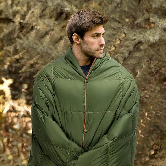 Down Blanket Camping Quilt - Lightweight, Packable, Puffy, Wearable, Water Resistant, Backpacking Quilt for Outdoor Camping, Travel and Hiking
