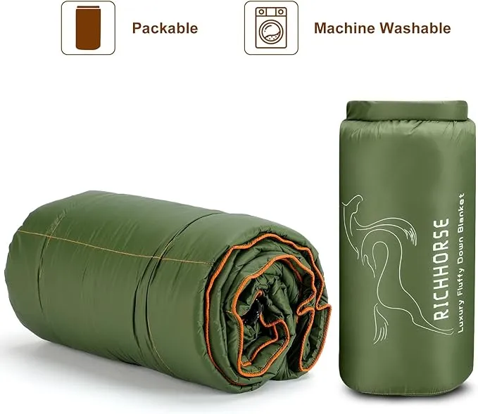 Down Blanket Camping Quilt - Lightweight, Packable, Puffy, Wearable, Water Resistant, Backpacking Quilt for Outdoor Camping, Travel and Hiking