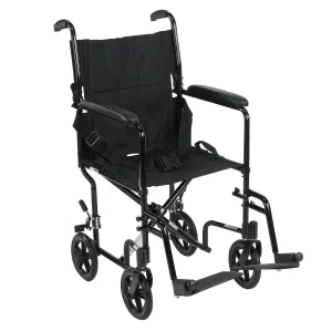 drive™ Transport Chair, Black, 17-Inch Seat Width