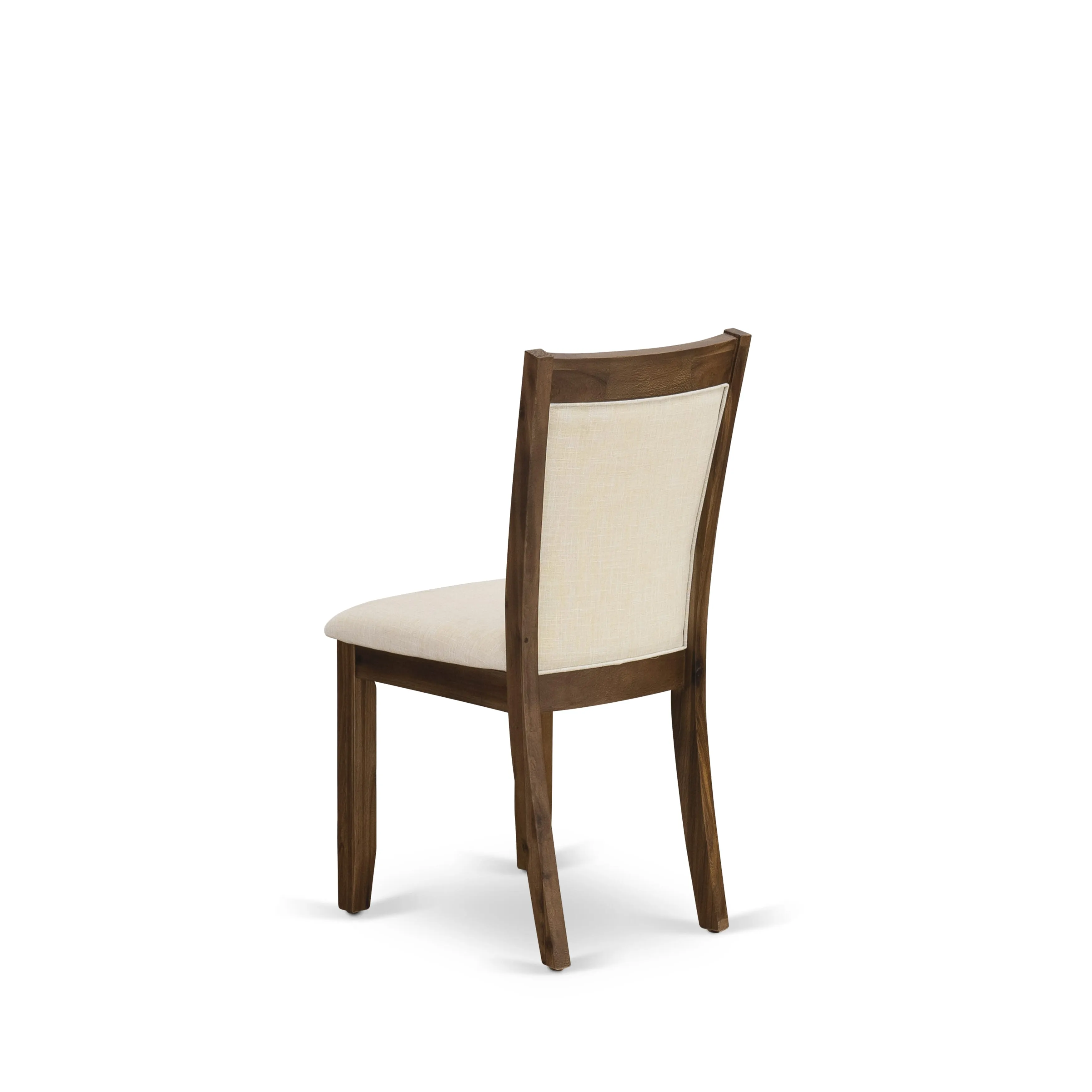 East West Furniture V797MZN32-9 9 Piece Dining Set Includes a Rectangle Dining Room Table with V-Legs and 8 Light Beige Linen Fabric Upholstered Parson Chairs, 40x72 Inch, Multi-Color
