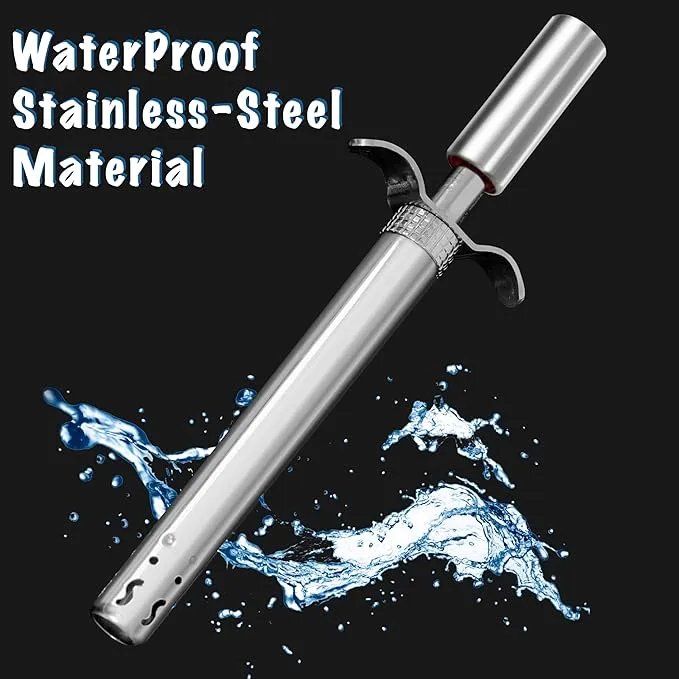 Easy Grip Premium Waterproof Stainless Steel Matt Finish Regular Gas Lighter for Gas Stove, Restaurants & Kitchen Use - Silver