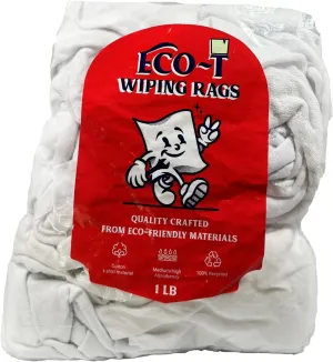 Eco-T Paint Rags - White T-Shirt Material, 100% Recycled, Eco-Friendly, High Absorbency, Low Lint, Low-Cost, Painting and Cleaning Cloth (1 Lb Bag)