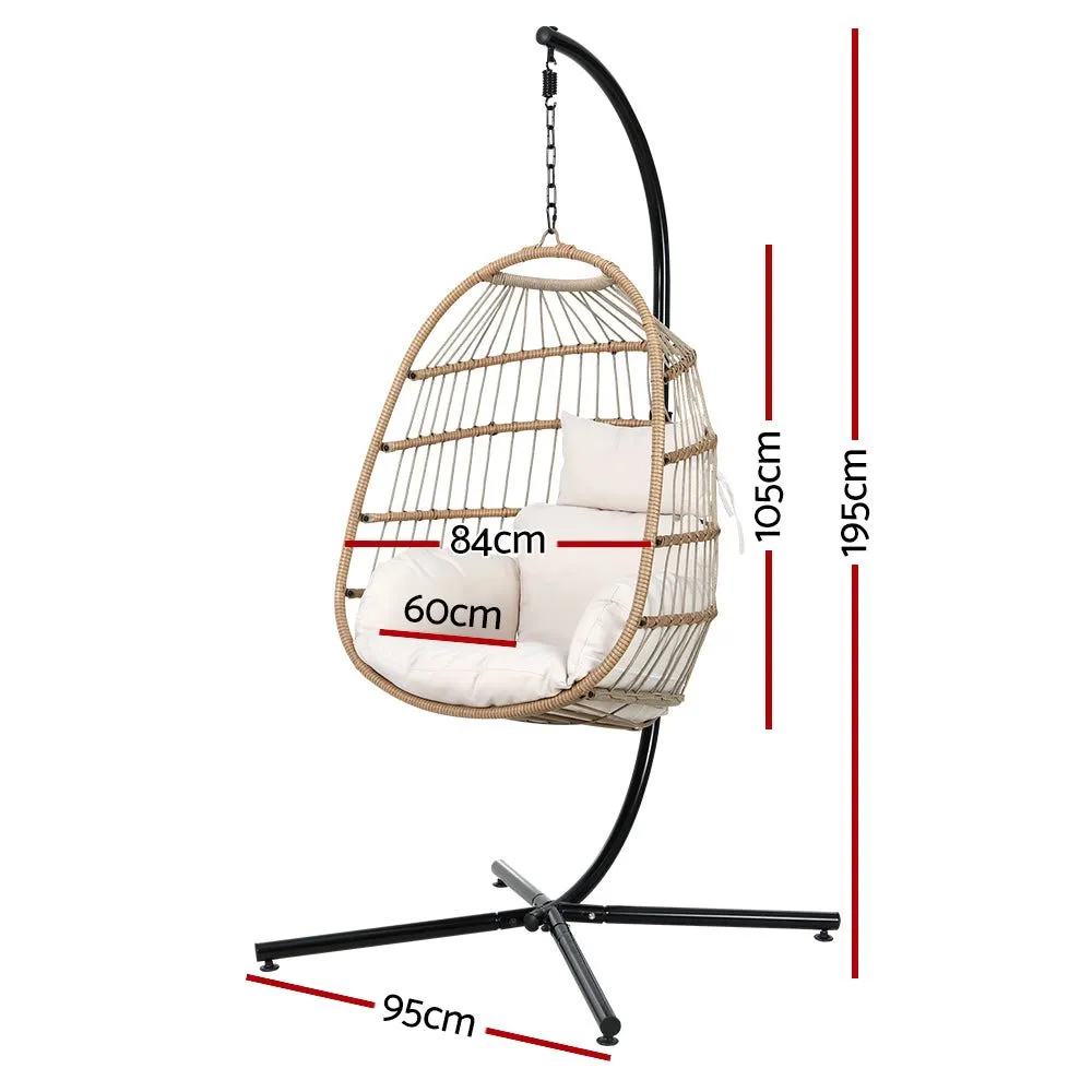 Egg Chair Easy Store Folding Rope Outdoor Swing Chair