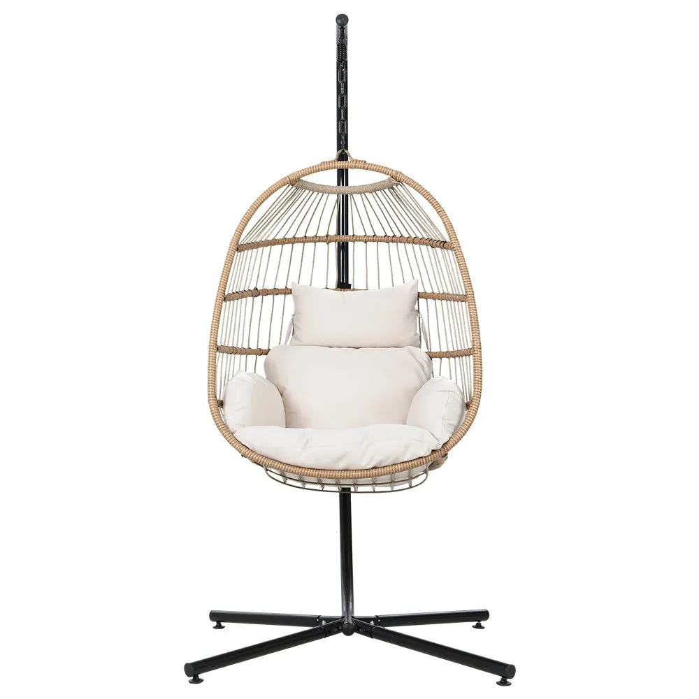 Egg Chair Easy Store Folding Rope Outdoor Swing Chair