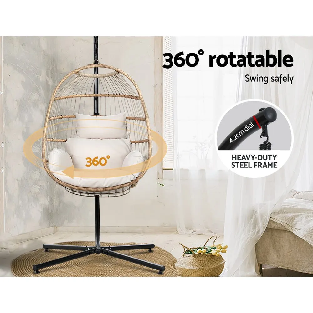 Egg Chair Easy Store Folding Rope Outdoor Swing Chair
