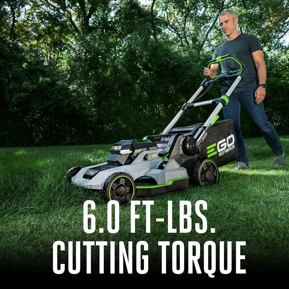 EGO POWER  Electric Lawn Mower, Self-Propelled Cordless with Touch Drive, Includes (2) 56V 4.0Ah Batteries and Rapid Charger – LM2122SP-2