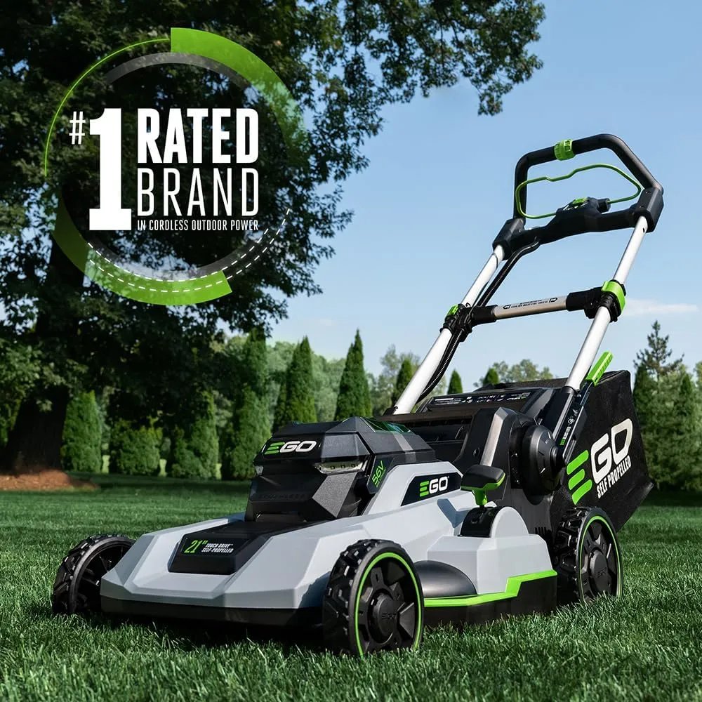 EGO POWER  Electric Lawn Mower, Self-Propelled Cordless with Touch Drive, Includes (2) 56V 4.0Ah Batteries and Rapid Charger – LM2122SP-2