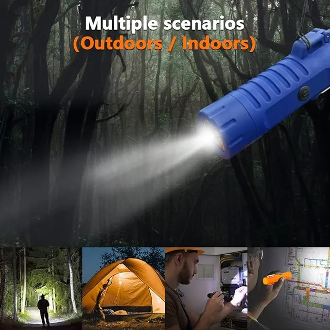 Electric Lighter Rechargeable, Waterproof Lighter Plasma Lighter with Flashlight Windproof ARC Lighter Flameless for Camping Hiking(Blue)