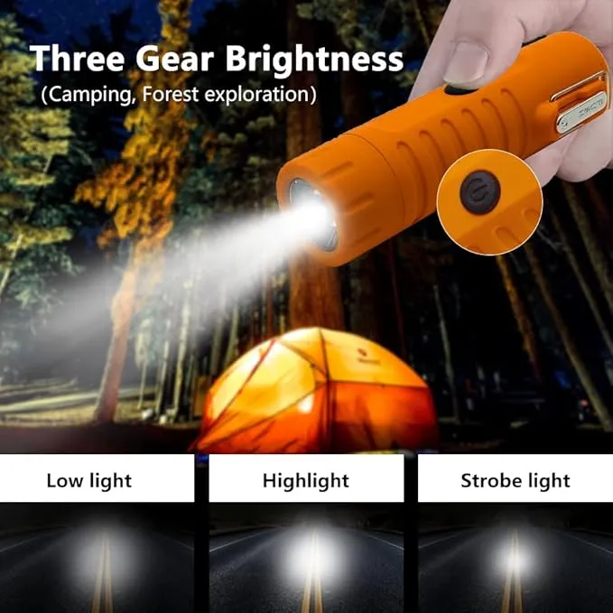 Electric Lighter Rechargeable, Waterproof Lighter Plasma Lighter with Flashlight Windproof ARC Lighter Flameless for Camping Hiking(Orange)