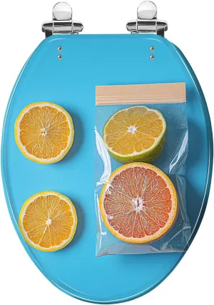 Elongated Toilet Seat Ripe grapefruit orange blue craft bag dried citrus fruits grapefruits Art Resin Toilet Seat with Cover Easy to Install Quietly Close Quick Release Hinges Decorative