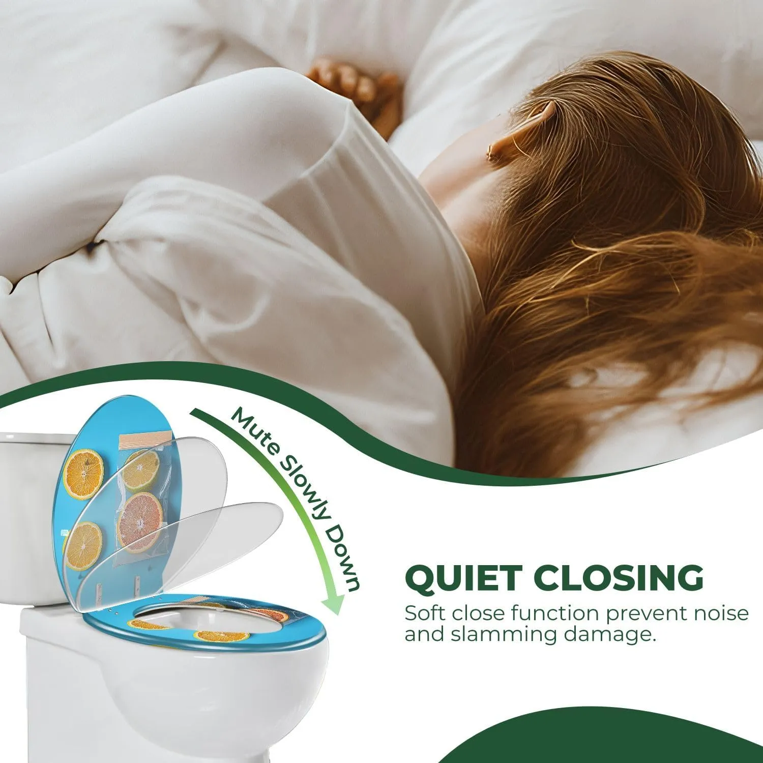 Elongated Toilet Seat Ripe grapefruit orange blue craft bag dried citrus fruits grapefruits Art Resin Toilet Seat with Cover Easy to Install Quietly Close Quick Release Hinges Decorative